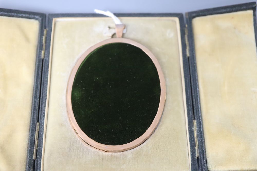 A miniature of a lady, cased